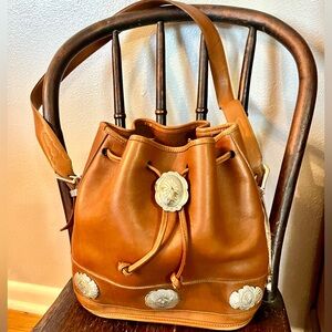 Brighton Concho Genuine Leather Bucket Bag Purse Like New